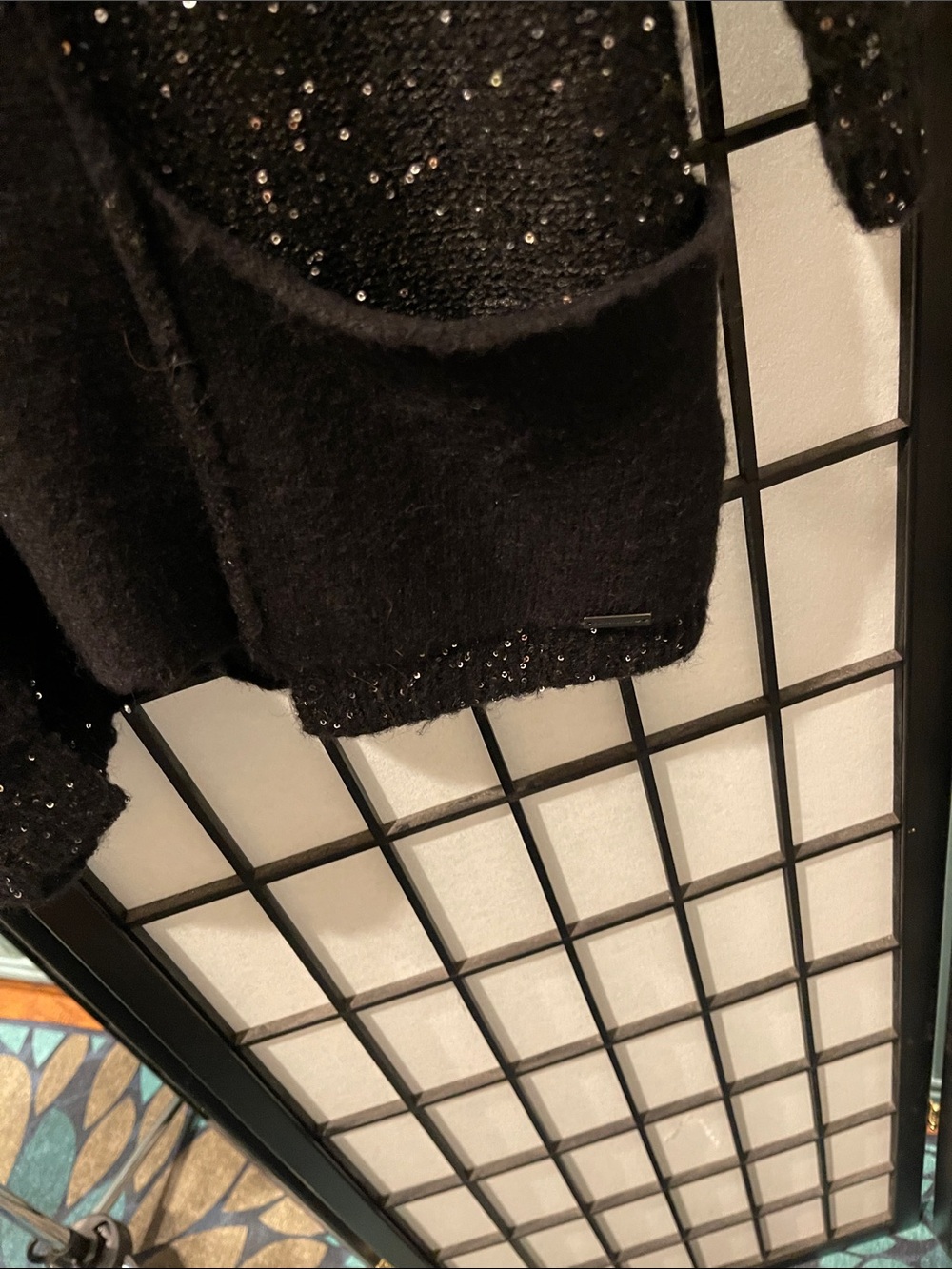 Picadilly  Black Cowl-Neck Sweater with Subtle Sparkle . - Picture 4 of 9
